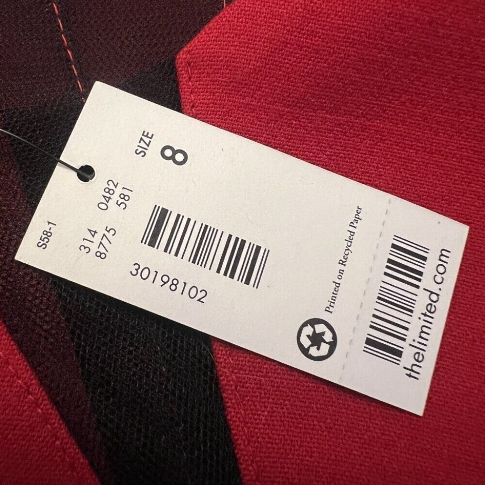 The Limited Womens Dress 12 Wool Blend Sleeveless Red Lined Career Office Party‎ - Picture 9 of 11